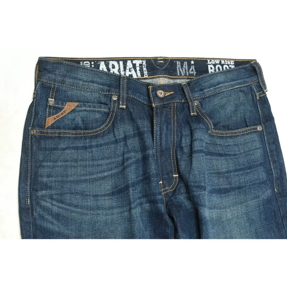 Ariat M4 Low Rise Boot Cut Jeans Mens 32x32 (34x32) Blue Regular Fit Denim